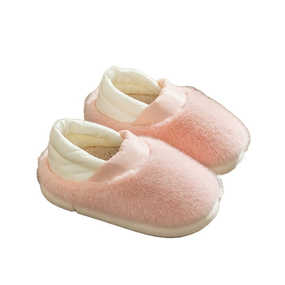 Lovskoo 2024 Women's And Men's Slippers Cotton Slippers Winter Package Heel Cotton Slippers Soft Bottom Foam Cotton Cotton Shoes Thick Bottom Padded Warm Pink