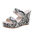 thumbnail image 1 of Lovskoo 2024 Women's Boho Wedge Sandals Open Toe Ankle Strap Summer High Heels Platform Sandals White, 1 of 8