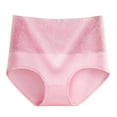 thumbnail image 1 of Lovskoo 2024 Women's Briefs Comfortable Cotton High Waist Underwear Lace Panties Pink, 1 of 4