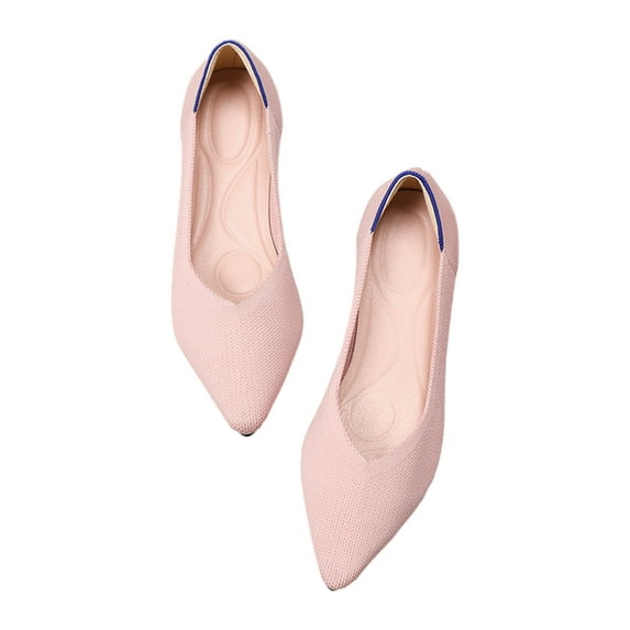 Lovskoo 2024 Women's Flats Shoes Pointed Toe Womens Casual Comfortable Lightweight Trendy Flat Shoes Ladies Flat Shoes Solid Color Pointed Toe Flat Soft Sole Shoes Pink