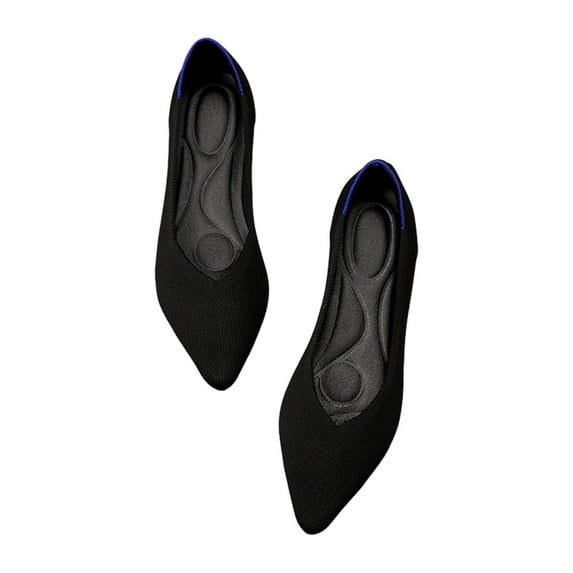 Lovskoo 2024 Women's Flats Shoes Pointed Toe Womens Casual Comfortable Lightweight Trendy Flat Shoes Ladies Flat Shoes Solid Color Pointed Toe Flat Soft Sole Shoes Black