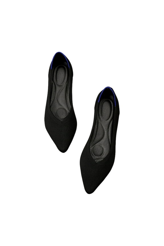 2024 Women's Flats Shoes Pointed Toe Womens Casual Comfortable Lightweight Trendy Flat Shoes Ladies Flat Shoes Solid Color Pointed Toe Flat Soft Sole Shoes Black