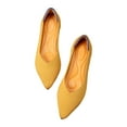 thumbnail image 1 of Lovskoo 2024 Women's Flats Shoes Pointed Toe Womens Casual Comfortable Lightweight Trendy Flat Shoes Ladies Flat Shoes Solid Color Pointed Toe Flat Soft Sole Shoes Yellow, 1 of 6