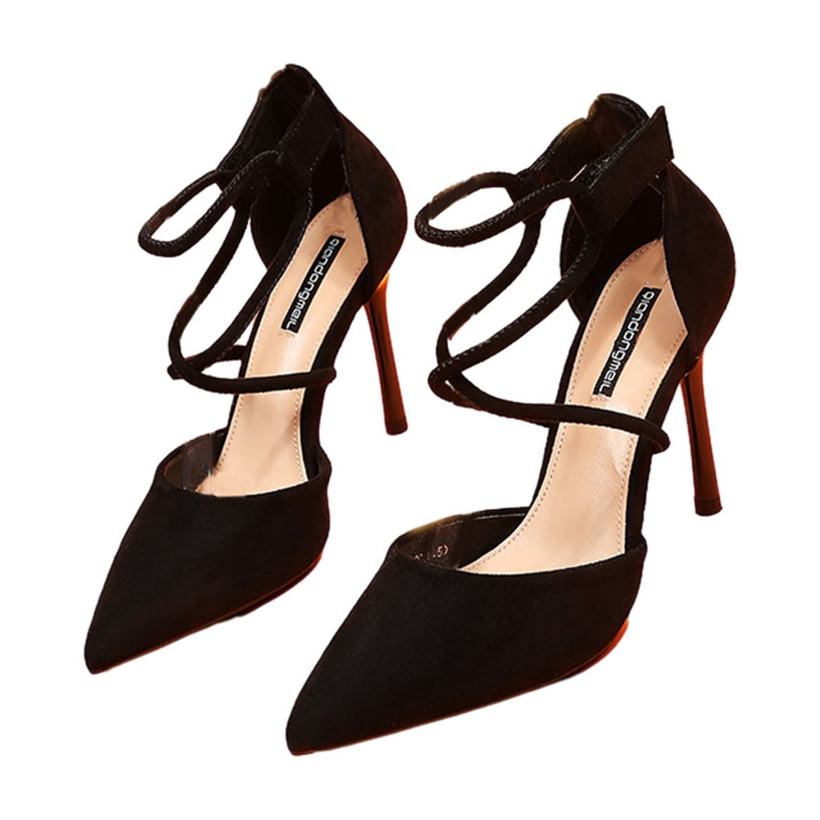 Lovskoo 2024 Women's High Heel Stiletto Pumps Closed Pointed Toe Ankle ...