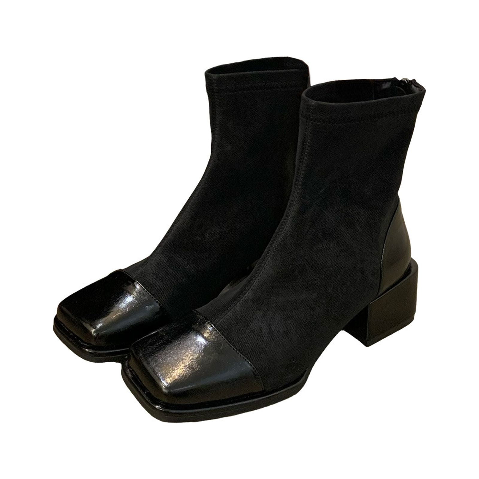 Lovskoo 2024 Women's High-Heels Mid Calf Boots Closed Toe Boots Fall ...