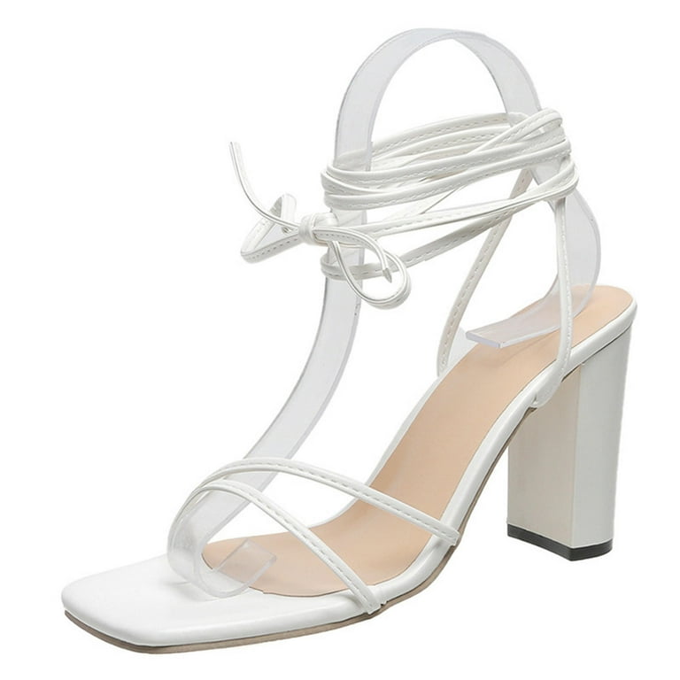 靴 2024SS Beautiful shoes lace up sandals Lovskoo 2024 Women's High Heels Strappy Lace Up Open Toe