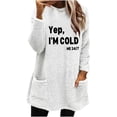 thumbnail image 1 of Lovskoo Women's Fuzzy Fleece Sweatshirt Pullover Tops Crewneck Long Sleeve Pocket Printed Winter Thick Warm Plush Top White, 1 of 5