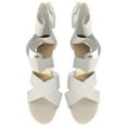 thumbnail image 1 of Lovskoo 2024 Women's Large Sized Stiletto-Heelss Sandals European American High Heels Cross Elastic Strappy Back Zipper Sandals Beige, 1 of 7