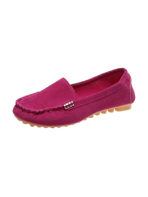 2024 Women's Loafers Closed Toe Flat Heel Slip on Work Shoes Hot Pink