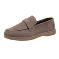 thumbnail image 1 of Lovskoo 2024 Women's Loafers Moccasin Driving Shoes Suede Leather Slip On Flats Daily Boat Shoes Gray, 1 of 7