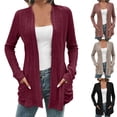 thumbnail image 1 of Lovskoo 2024 Women's Long Sleeve Open Front Knitting Kimono Cardigan with Pockets Pink, 1 of 5