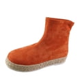 thumbnail image 1 of Lovskoo 2024 Women's Low-Heeled Ankle Boots Round Toe Fall And Winter Suede Foot Cover Platform Sponge Elastic Skinny Boots Orange, 1 of 5