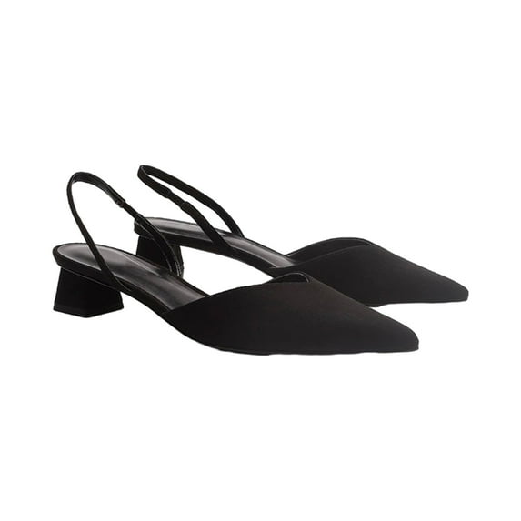 Lovskoo 2024 Women's Low Heels Shoes Pointed Toe Sandals Pointed Pumps Banquet Dress Shoes Hight Heel Single Shoes Black
