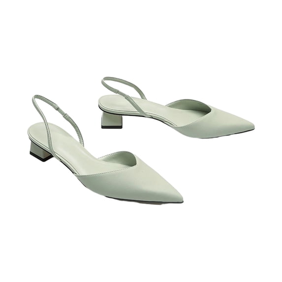 Lovskoo Women's Low Heels Shoes Pointed Toe Sandals Pointed Pumps Banquet Dress Shoes Hight Heel Single Shoes Green