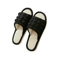 thumbnail image 1 of Lovskoo 2024 Women's Open Toe Slippers Flat Home Breathable Linen Slippers Indoor Non-Slip Four Seasons Can Wear Floor Mute Lightweight Cotton Slippers Black, 1 of 4