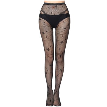 4-Pack Patterned Fishnet Tights For Women - Orange, Green, Purple, Blue Lace Stockings (One Size Fits Most)