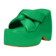 thumbnail image 1 of Lovskoo 2024 Women's Platform Wedges Sandals Open Toe Summer Cross Ladies Slides Thick Soled Shoes Casual Slippers Green, 1 of 4