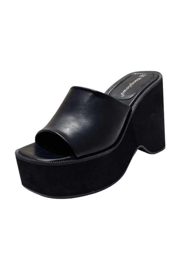 2024 Women's Platform Wedges Sandals Open Toe Summer Ladies Slides Thick Soled Shoes Casual Slippers Black