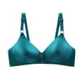 thumbnail image 1 of Lovskoo 2024 Women's Plus Size Front Closure Wirefree Jacquard Back Support Posture Bra Solid Color Soft Cotton Bra Green-XL, 1 of 9