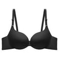 thumbnail image 1 of Lovskoo 2024 Women's Push-Up T-shirt Bra - Knit Fabric Elegant Solid Color Easy-to-Wash Figure-Enhancing Sleepwear Black-M, 1 of 7