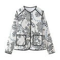 thumbnail image 1 of Lovskoo 2024 Women's Quilted Jacket Winter Trendy Printed Loose Ethnic Style Thin Cotton Jacket White, 1 of 8
