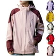 thumbnail image 1 of Lovskoo 2024 Women's Rain Jacket Hooded Active Winter Coat Casual Waterproof Windbreaker Detachable Cap and Thick Three-In-One Jacket Outdoor Sports Warm Jacket Pink, 1 of 7