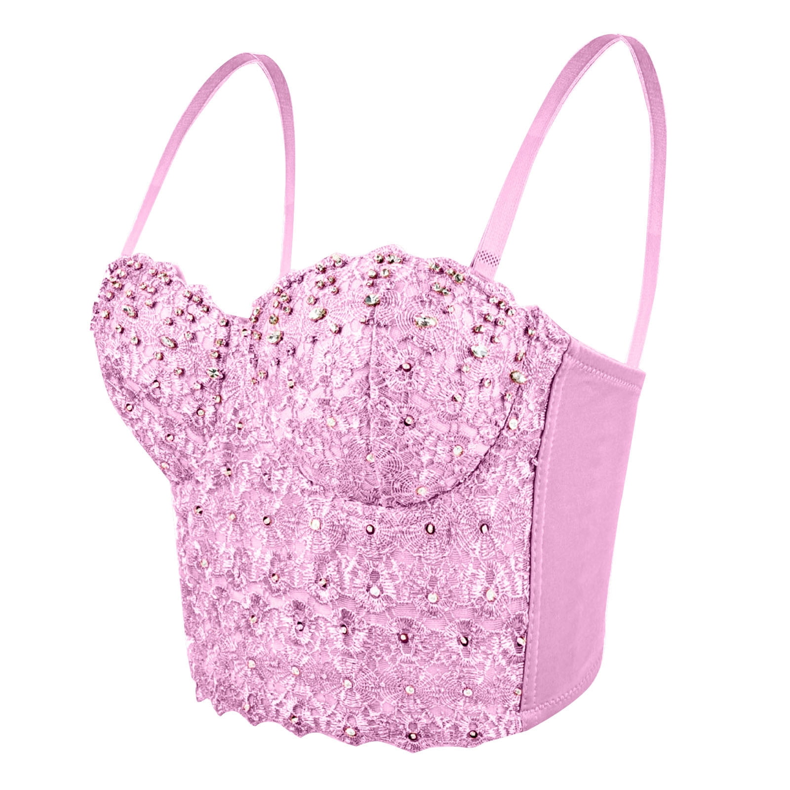 トップス CARLA Biraku bustier tops ELLACCI Women's Mesh Lace Flower Bustier Crop Top Sexy