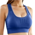 thumbnail image 1 of Lovskoo 2024 Women's Sleepwear & Underwear Hollow Wireless Sports Bra Breathable Shockproof Racer Back Yoga Fitness Tank Top Blue-L, 1 of 9
