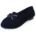 thumbnail image 1 of Lovskoo Women's Slip On Flats Sandals Round Toe Shoes Solid Colors Fashion Bow Knot Cozy Shoes Loafer Dark Blue, 1 of 5