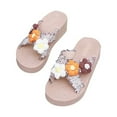 thumbnail image 1 of Lovskoo 2024 Women's Slippers Open Toe Ethnic Style Flower Slippers Platform Beach Flip-Flops Floral Summer Comfortable Shoe Orange, 1 of 8