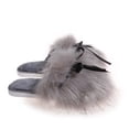 thumbnail image 1 of Lovskoo 2024 Women's Slippers Slippers Fall And Winter Bow Knot Household Shoes Baotou Cotton Slippers Wear Half Shoes Gray, 1 of 9