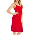 thumbnail image 1 of Lovskoo 2024 Women's Summer Lace Trim Full Slips for Under Dress Spaghetti Strap Nightgown Sleepwear Cami Dress Red L, 1 of 4