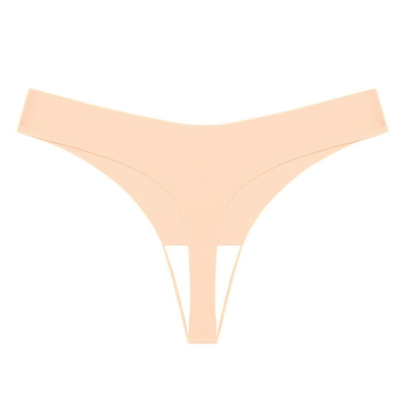 Lovskoo 2024 Women's Trendy Briefs Comfortable Low Waist Underwear for Women Causal Panties Briefs Beige-S