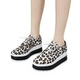 thumbnail image 1 of Lovskoo 2024 Women's Wedges Shoes Round Toe Thick Sole Sponge Cake Lace Low Top Casual Single Shoe White, 1 of 6