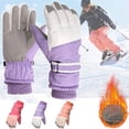 thumbnail image 1 of Lovskoo 2024 Women's Winter Gloves Outdoor Windproof Rainproof Cold Proof Ski Riding Warm Gloves Purple, 1 of 7