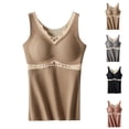 thumbnail image 1 of Lovskoo 2024 Women's Winter Thermal Fleece Lined Underwear Tops Cami Tank Top Self-Heating Lace Seamless Fleece Bottoming Cold-Proof Warm Base Layer Vest Khaki, 1 of 4