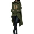 thumbnail image 1 of Lovskoo 2024 Womens Asymmetric Hem Hoodies Sweatshirts Long Sleeve Plus Size Festival Printed Loose Casaul Tunic Tops Olive Green, 1 of 8