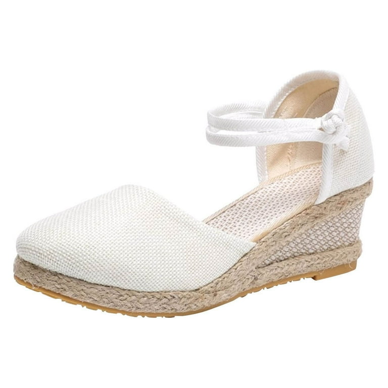 Lovskoo 2024 Womens Espadrilles Wedge Sandals Platform Closed Toe