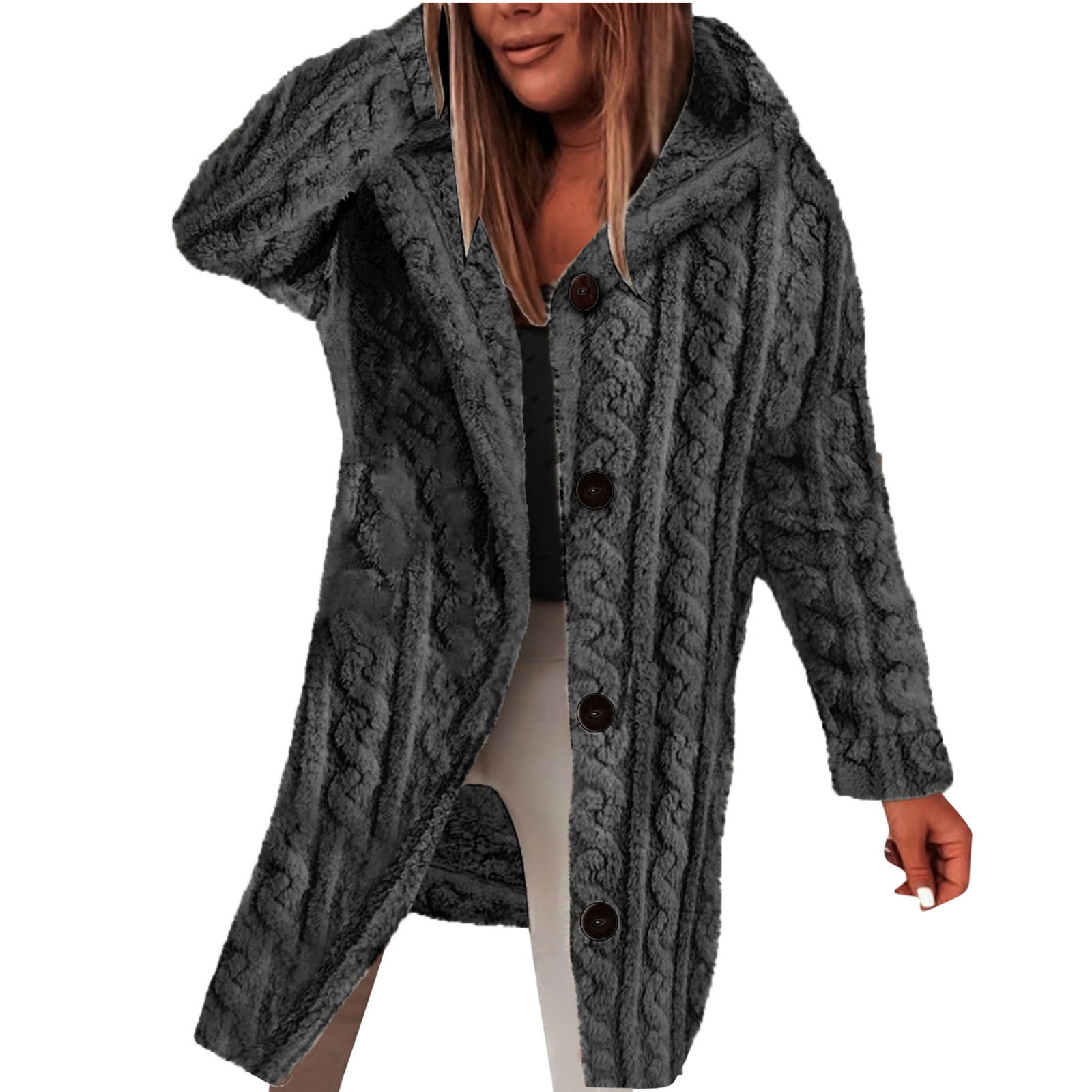 Lovskoo 2024 Womens Full Zip Up Hoodie Fuzzy Fleece Jacket Plus Size ...