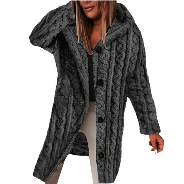 Lovskoo 2024 Womens Full Zip Up Hoodie Fuzzy Fleece Jacket Plus Size ...