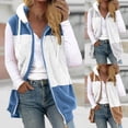 thumbnail image 1 of Lovskoo 2024 Womens Fuzzy Fleece Vest Cozy Sleeveless Winter Warm Vests with Pocket Zip Up Hooded Waistcoat Outerwear Blue, 1 of 6