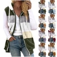 thumbnail image 1 of Lovskoo 2024 Womens Fuzzy Fleece Vest Cozy Sleeveless Winter Warm Vests with Pocket Zip Up Hooded Waistcoat Outerwear Purple, 1 of 6