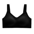 thumbnail image 1 of Lovskoo 2024 Womens Plus Bra Seamless Pack 3PC Ice Comfortable Bra Wireless Bra Full Figure Bra Push Up Bra V Neck Bra Black, 1 of 3