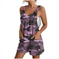thumbnail image 1 of Lovskoo 2024 Womens Summer Casual Sleeveless Printed Short Rompers Adjustable Strap Loose Shorts Jumpsuits Overalls with Pockets Pink S, 1 of 7