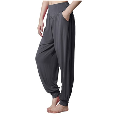 Lovskoo 2024 Womens Sweatpants Loose Comfy Casual Wide Leg Yoga Pants Drawstring High Waisted Lounge Pajama Pants with Pockets Dark Gray