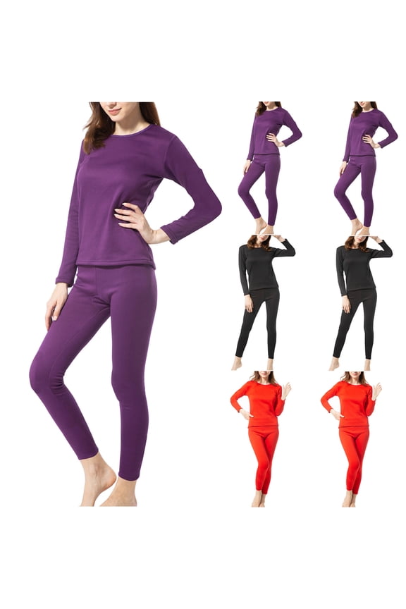 Womens Thermal Underwear Base Layers Pregnant Warm Long Sleeved Long Pants Warm Set Black
