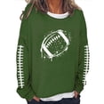 thumbnail image 1 of Lovskoo 2024 Womens Vintage Football Printed Basic Oversized Crewneck Long Tunic Sweatshirts Pullover Tops Large Casual Long Sleeved Pullover Tops Green, 1 of 3