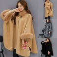 thumbnail image 1 of Lovskoo 2024 Womens Winter Coats Open Front Wrap Coat Pea Coat Keep Warm Jacket Casual Woolen Outwear Collar Cardigan Cloak Coat Trench Coat Overcoat Khaki, 1 of 9