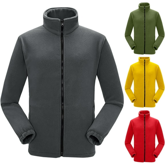 Lovskoo 2024 Womens Winter Coats Polar Fleece Thick Thermal Outdoor Long Sleeve Charging Recreation Jacket with Pockets Dark Gray