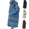 thumbnail image 1 of Lovskoo 2024 Womens Winter Coats Quilted Jacket Long Hooded Long Sleeve Thick Loose Cotton Padded Jacket Blue, 1 of 6